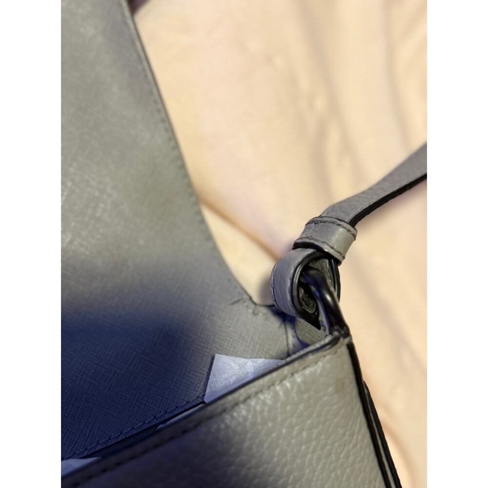 Michael Kors Lila Small Messenger Bag Crossbody Purse Steel Gray Pebbled Leather - Picture 14 of 16
